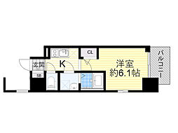 JR東海道新幹線 新大阪駅 徒歩11分の賃貸マンション 2階1Kの間取り
