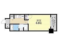 阪急神戸本線 十三駅 徒歩4分の賃貸マンション 13階1Kの間取り