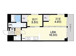 阪急宝塚本線 雲雀丘花屋敷駅 徒歩3分の賃貸マンション 2階1SLDKの間取り