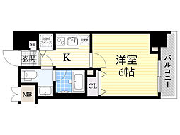 Osaka Metro御堂筋線 東三国駅 徒歩3分の賃貸マンション 8階1Kの間取り