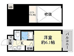 Osaka Metro御堂筋線 西中島南方駅 徒歩7分の賃貸マンション 5階1Kの間取り