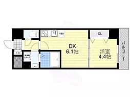 Osaka Metro御堂筋線 江坂駅 徒歩13分の賃貸マンション 2階1DKの間取り