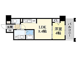 幸 court tsukamoto 7階1LDKの間取り