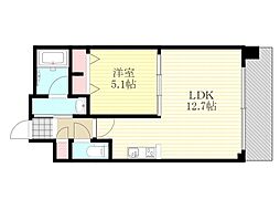 グランカーサ新大阪SOUTH 8階1LDKの間取り