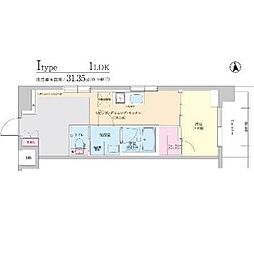 Re-be東三国 7階1LDKの間取り