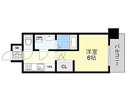 エスリード新大阪グランゲートノース 5階1Kの間取り