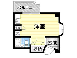 ロイヤルコート上池田 ワンルームの間取図画像