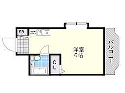 エクセレント箕面 1Kの間取図画像