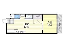 むつみマンション 1LDKの間取図画像