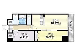 アーバンパーク新大阪 1SLDKの間取図画像