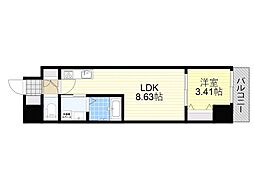 アーバンパーク新大阪 1LDKの間取図画像