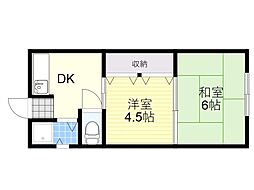 谷口荘 2DKの間取図画像