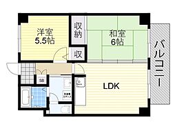 アンジュルーヴル 2LDKの間取図画像