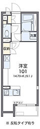 ミランダヴィラ曽根D ワンルームの間取図画像