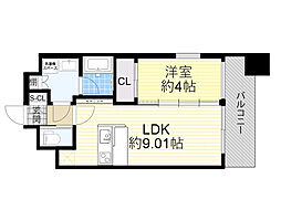 プレジオ緑地公園 1LDKの間取図画像