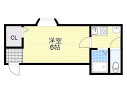 カームヒル箕面 1Kの間取図画像