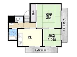 ウネサマンション 2DKの間取図画像