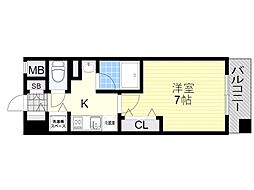 アーデン江坂 1Kの間取図画像