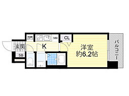 プレサンス庄内ブレイシス 1Kの間取図画像