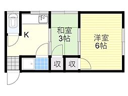 第一ハウス 2Kの間取図画像