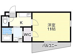 ソフィエル3 1Kの間取図画像