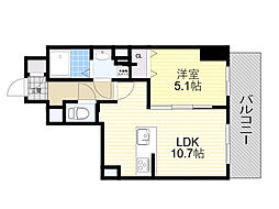 TOPAZ江坂 1LDKの間取図画像