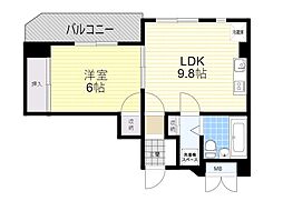 ド・ムール螢ケ池 1LDKの間取図画像