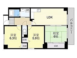 シュシュ 3LDKの間取図画像