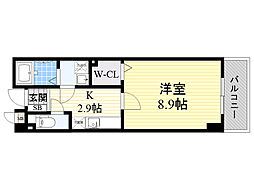 ジョイーレ 1Kの間取図画像