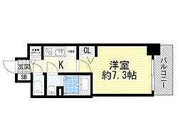 ディームス江坂 1Kの間取図画像