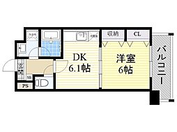 サクシード胤 1DKの間取図画像