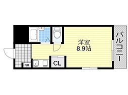 池田マンション ワンルームの間取図画像