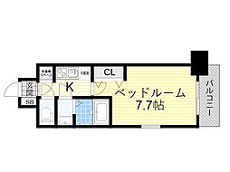 アドバンス江坂ラシュレ 1Kの間取図画像