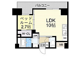 アドバンス江坂ラシュレ 1LDKの間取図画像