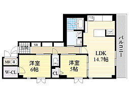 ラピスコート 2LDKの間取図画像
