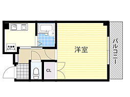 クリヨン千里北 1Kの間取図画像