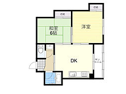 エクセレンス栄光 2DKの間取図画像