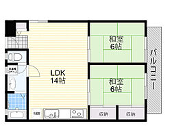ハイツ24アイランド 2LDKの間取図画像