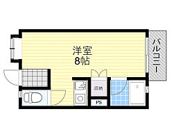 プレシア蛍池 ワンルームの間取図画像