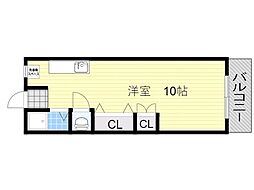 ラポール蛍池 ワンルームの間取図画像