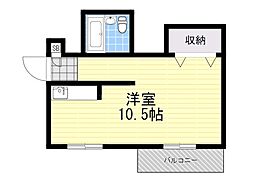 レオパードウエハラ ワンルームの間取図画像