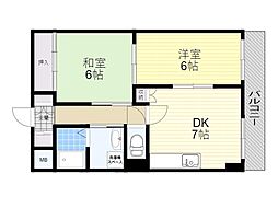 サンクレール宮山 2DKの間取図画像