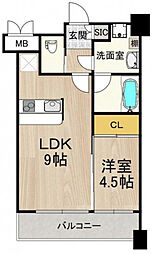 プレジオ緑地公園 1LDKの間取図画像