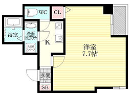 グランパシフィック木川東 1Kの間取図画像