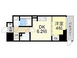 TOPAZ江坂 1DKの間取図画像