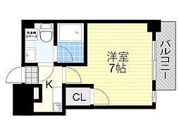 アスール江坂3rd 1Kの間取図画像