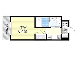 エクセル豊中北 1Kの間取図画像