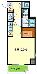 ONLYONEキセラタウンII ワンルームの間取図画像