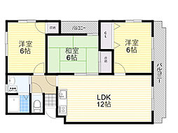 ベルクォーレ・上池田 3LDKの間取図画像