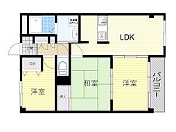 サクセスパレス桜塚 3LDKの間取図画像